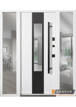 Нестандартні двері з терморозривом Ufo Black (RAL 7016 + Білий), 1600-1800*2200, комплектація FRAME Abwehr