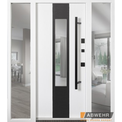 Вхідні Нестандартні двері з терморозривом Ufo Black (RAL 7016 + Білий), 1600-1800*2200, комплектація FRAME Abwehr-1