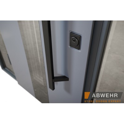 Вхідні Нестандартні двері з терморозривом Ufo Black (RAL 7016 + Білий), 1600-1800*2200, комплектація FRAME Abwehr-4