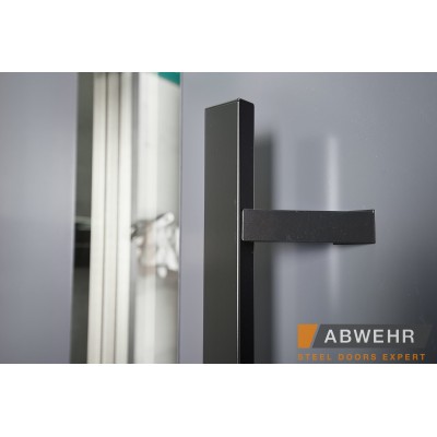 Вхідні Нестандартні двері з терморозривом Ufo Black (RAL 7016 + Білий), 1600-1800*2200, комплектація FRAME Abwehr-5