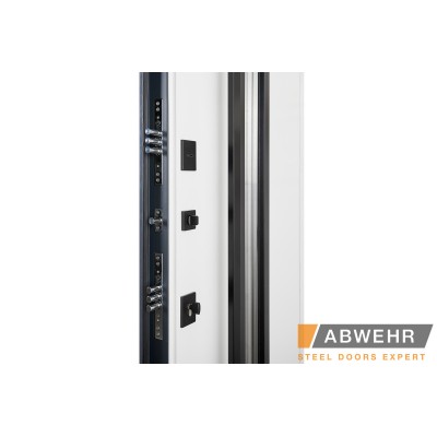Вхідні Нестандартні двері з терморозривом Ufo Black (RAL 7016 + Білий), 1600-1800*2200, комплектація FRAME Abwehr-6