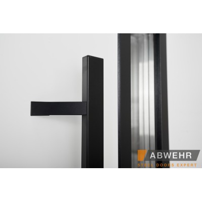 Вхідні Нестандартні двері з терморозривом Ufo Black (RAL 7016 + Білий), 1600-1800*2200, комплектація FRAME Abwehr-7