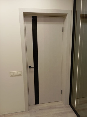 Двері Plato Line PTL-04 димчастий краст BLK Darumi