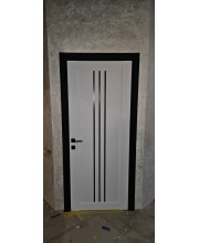 Межкомнатные Двери Leador Doors Verona Белые Черное стекло ПВХ плёнка Межкомнатные Двери Leador Doors Verona Белые Черное стекло ПВХ плёнка