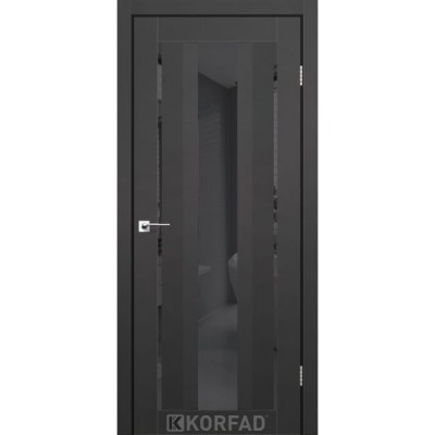 Межкомнатные Двери AL-02 графит Super PET Korfad ПВХ плёнка-0