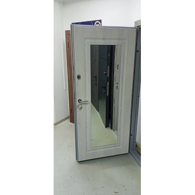 Двери Алиса Базальт с зеркалом, Базальт лофт/Сосна прованс, 2030х950 L, М4 Very Dveri-1