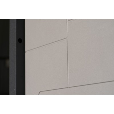 Входные Двери Алькор Серый муар с вставками с нержавеющей стали-Бетон кремовый "Very Dveri"-5