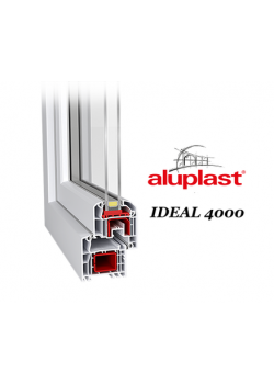 Балконный блок Aluplast Ideal 4000 с глухим панорамным окном в пол 2100 x 2000 мм