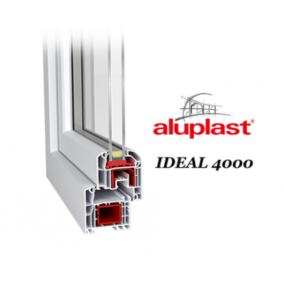 Балконный блок Aluplast Ideal 4000 с глухим панорамным окном в пол 2100 x 2000 мм-1