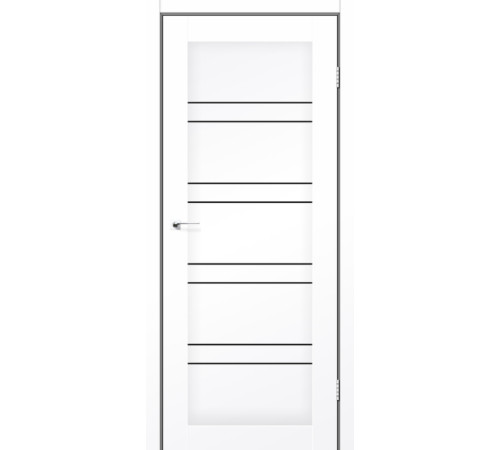 Межкомнатные Двери StilDoors Межкомнатная дверь в сборе с коробкой и фурнитурой ANTALYA Черное стекло ПВХ плёнка