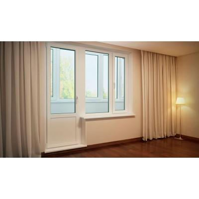 Балконный блок Aluplast Ideal 7000 с двухстворчатым окном и поворотно-откидной створкой 1900 x 2000 мм-2