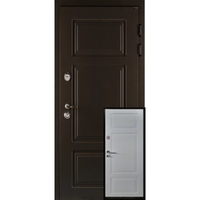 Входные Двери Белфаст Трио Vinorit 2 цвета RAL 8019 Портала-0