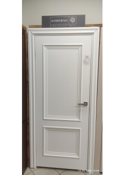 Двери Бергамо 4 белая, полотно 800 мм левая, коробка+наличник 2,5 шт+2 скрытые петли+магнит механизм под ВЦ, без ручки, Минская Istok