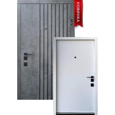 Вхідні Двері Delica AL бетон темний 7806 AL black/біла емаль vg "Страж"-0