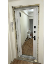 Двери Ультра (квадро) Securemme 557/607 Тонированное зеркало Пепельный металлик/Серый шифер Булат