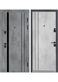 Двері Статус (квадро) Securemme 549/551 Оксид темний/Оксид світлий Булат