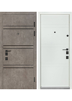 Двері Термо Expert (квадро) Mottura 550/253 Роксі Антрацит Сірий/Білий Супермат Булат