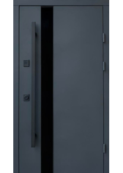 Двери Стрит Элегант металл Антрацит 7021 краска/МДФ белое дерево Vinorit 3К "Qdoors"