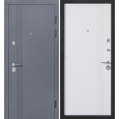 Вхідні Двері B-81 Модель 172 Антрацит/Біла шагрень Булат-0