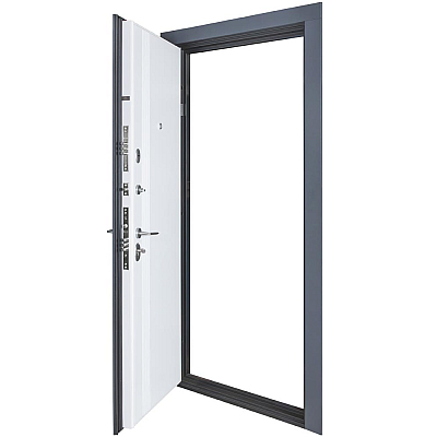 Вхідні Двері B-81 Модель 172 Антрацит/Біла шагрень Булат-3