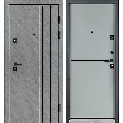 Входные Двери FORTEZZA (КВАДРО) МОДЕЛЬ 563/556 Срез камня/Серый шифер Булат-0