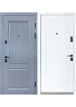 Двері Термо Статус (квадро) Securemme 269/263 Хром/Білий матовий Булат