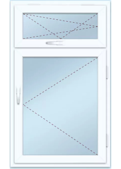 Металлопластиковое окно Steko IDEAL2000 одностворчатое с фрамугой 700 x 1000 мм