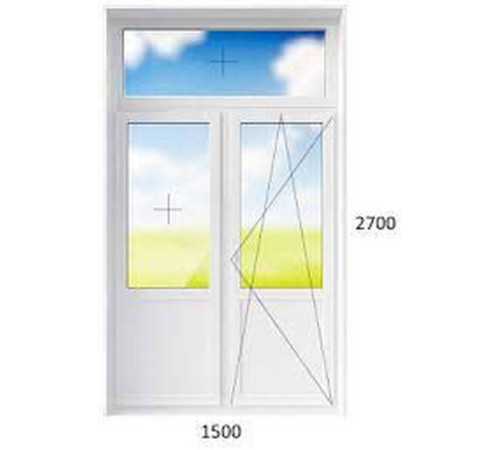 Балконный блок Steko IDEAL2000 с фрамугой 1500 x 2700 мм