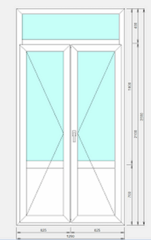 Балконний блок Steko IDEAL2000 з фрамугою 1200 x 3400 мм