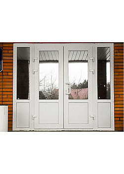 Металопластикові вхідні двері Steko IDEAL2000 з фрамугою 3000 x 2000