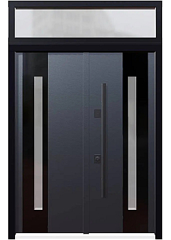 Двері подвійні Proof 3 з фрамугою та склопакетом СТРАЖ