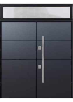 Двері подвійні Proof 5 Графіт з фрамугою СТРАЖ