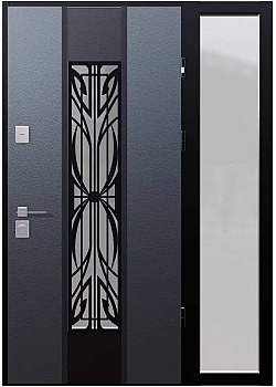 Двері Proof 8 Графіт з фрамугою СТРАЖ