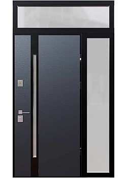 Двері Proof 9 Графіт з фрамугою СТРАЖ