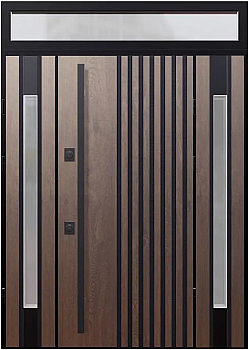 Двері Proof 21 Темний дуб з фрамугою СТРАЖ