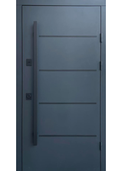 Двери Стрит Горизонталь металл Антрацит 7021 краска/МДФ белое дерево Vinorit 3К "Qdoors"