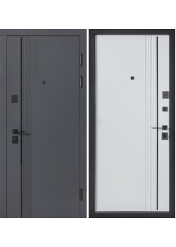 Двері В-85 (квадро) 591 Антрацит/Біла шагрень Булат