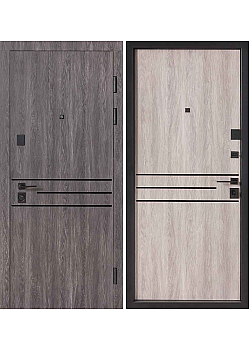 Двері В-85 (квадро) 544 Дуб немо карбон/Дуб немо срібний Булат