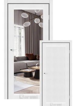 Двері Violeta білий текстурний з одностороннім дзеркалом Darumi