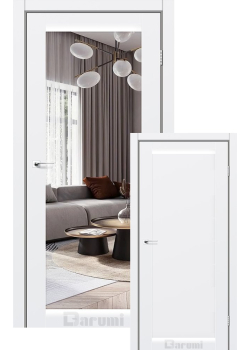 Двері Violeta білий мат з одностороннім дзеркалом Darumi