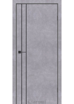 Двері Plato Line PTL-05 бетон сірий молдинг і торці алюміній чорний Darumi