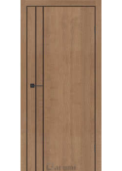Двері Plato Line PTL-05 горіх кендал молдинг і торці алюміній чорний Darumi
