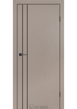 Двері Plato Line PTL-05 сірий краст молдинг і торці алюміній чорний Darumi