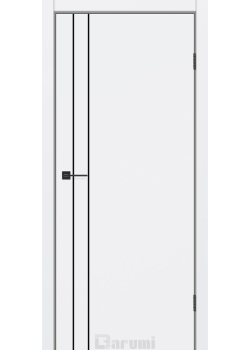 Двері Plato Line PTL-05 білий мат молдинг і торці алюміній чорний Darumi
