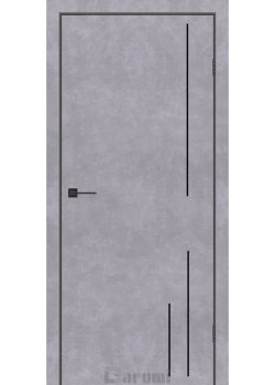 Двері Plato Line PTL-06 бетон сірий молдинг і торці алюміній чорний Darumi