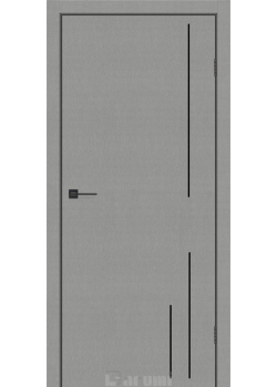 Двері Plato Line PTL-06 металевий грей молдинг і торці алюміній чорний Darumi