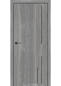 Двері Plato Line PTL-06 горіх грей рівер молдинг і торці алюміній чорний Darumi