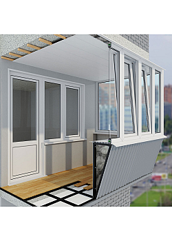 Балкон под ключ с отделкой Rehau