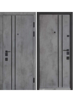 Двері ОЛІМП (квадро) Mottura Модель 589 Оксид темний/Оксид темний Булат