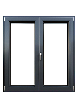 Алюминиевое окно KMD 70 двухстворчатое с поворотно-откидной створкой 1300 x 1300 мм